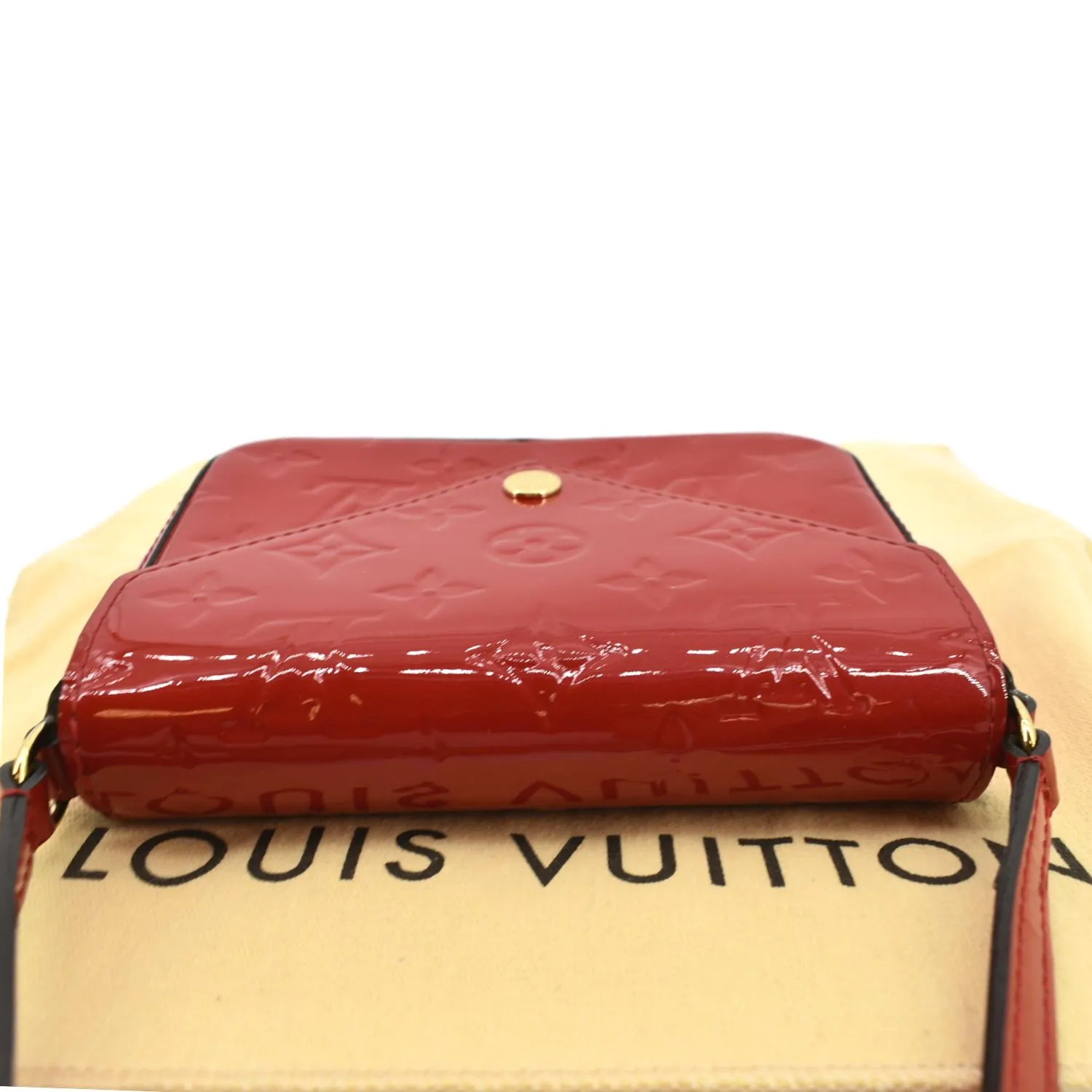 LOUIS VUITTON Sac Lucie Monogram Patent Leather Crossbody Bag Cherry