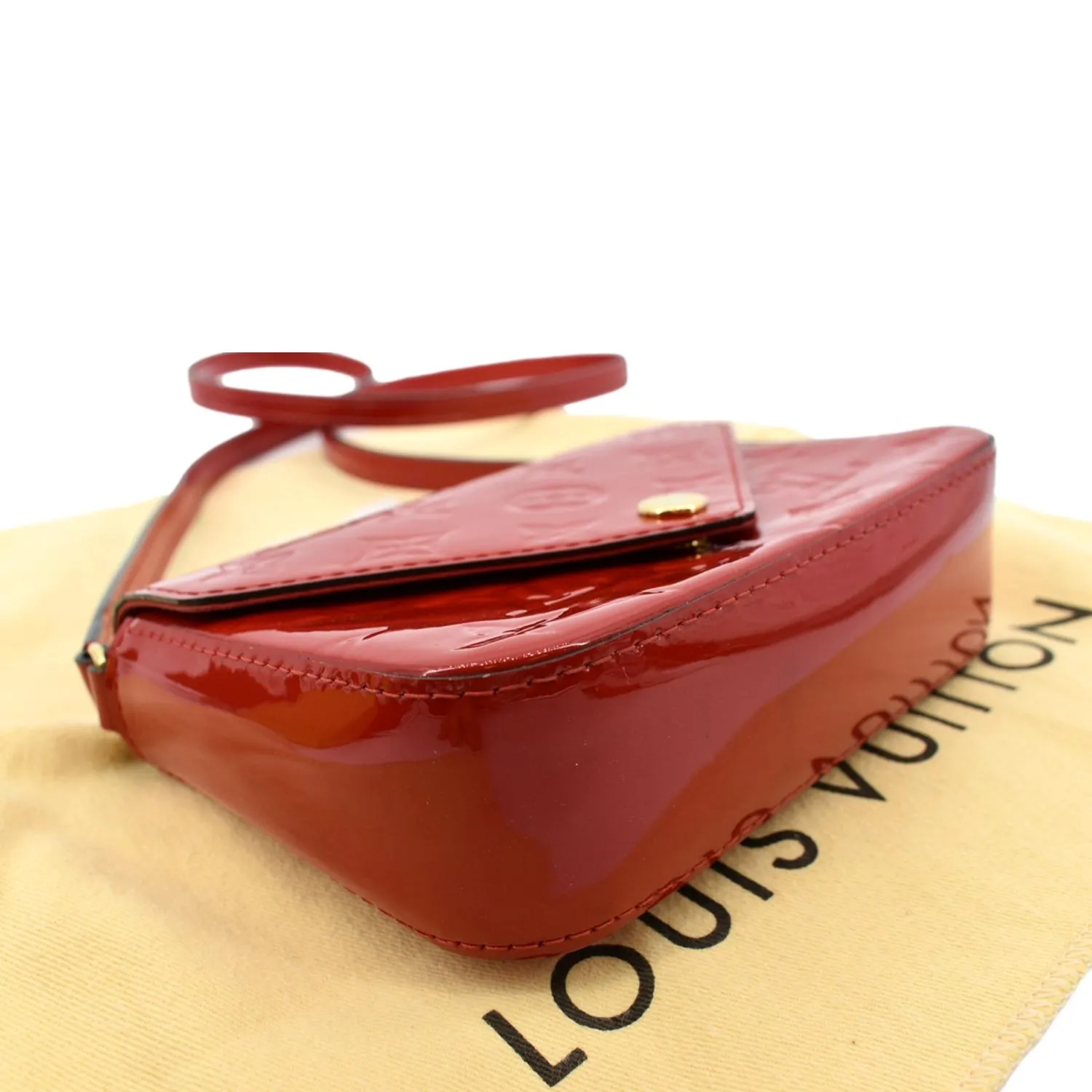LOUIS VUITTON Sac Lucie Monogram Patent Leather Crossbody Bag Cherry