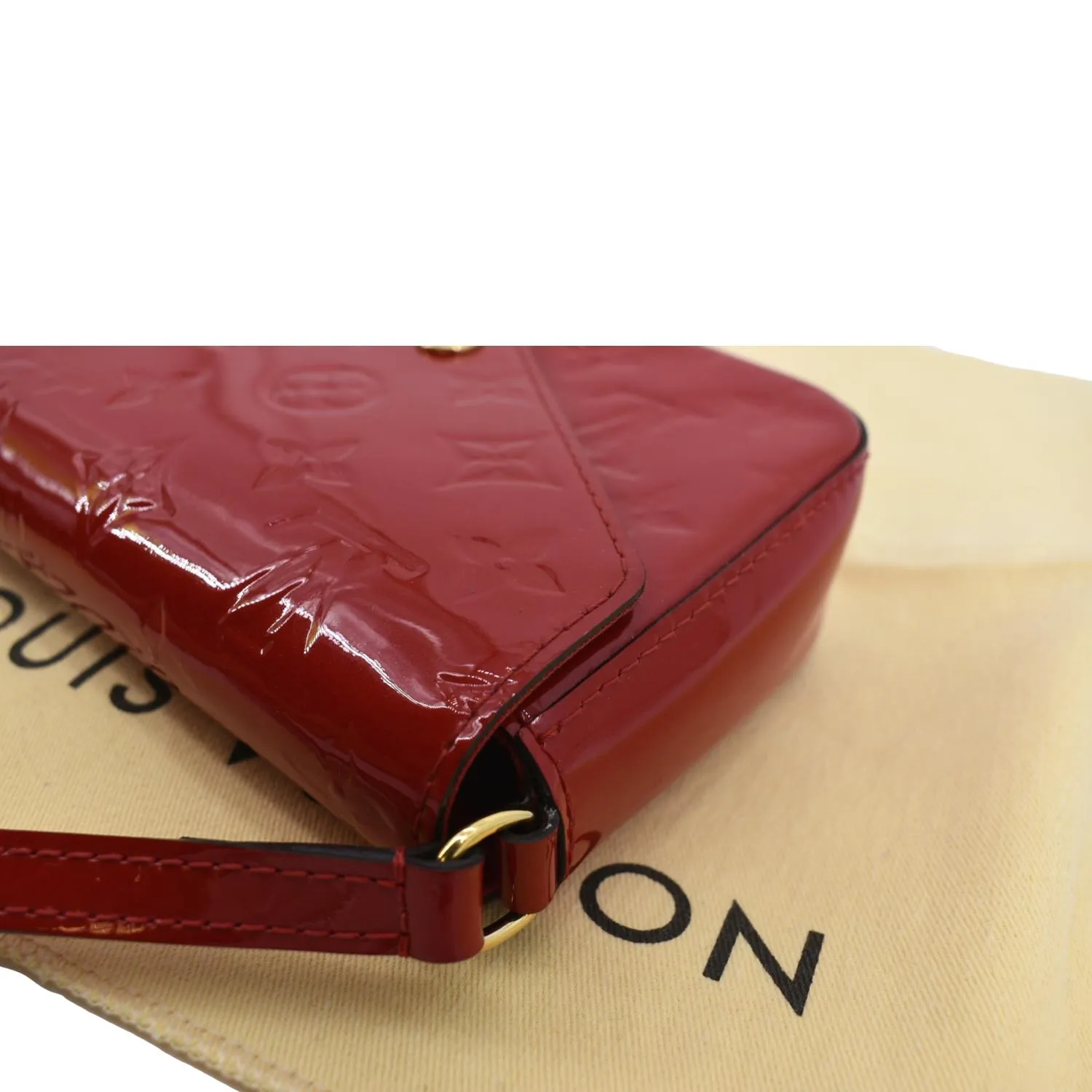 LOUIS VUITTON Sac Lucie Monogram Patent Leather Crossbody Bag Cherry