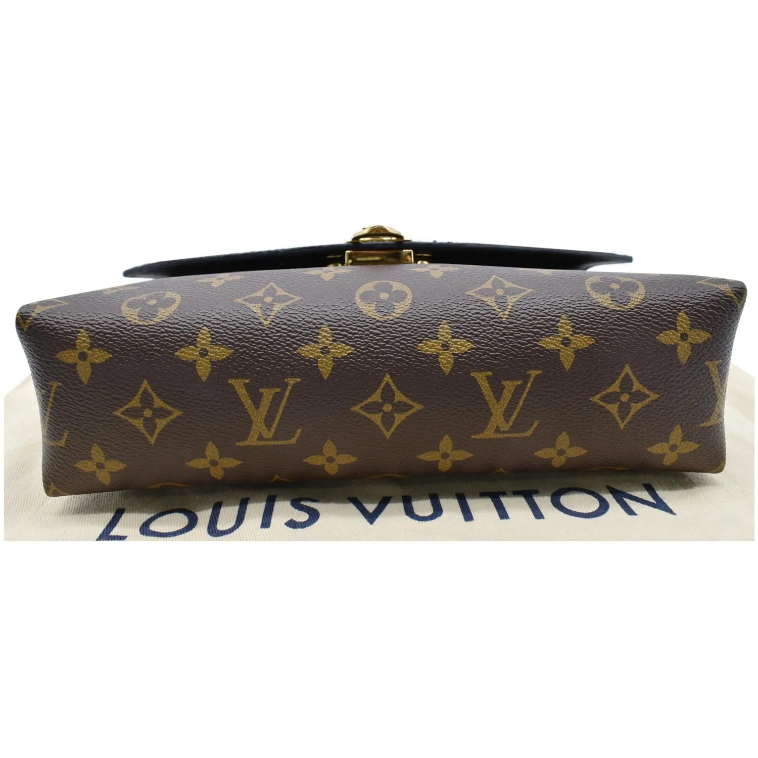 LOUIS VUITTON Saint Placide Monogram Canvas Python Crossbody Bag Brown