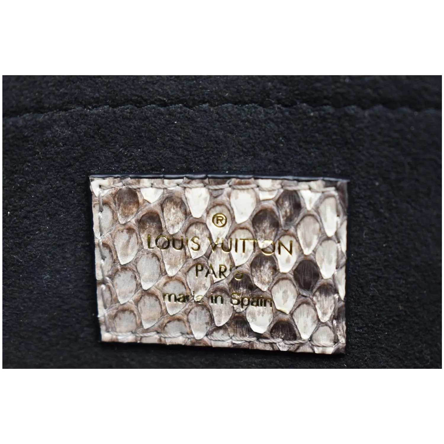 LOUIS VUITTON Saint Placide Monogram Canvas Python Crossbody Bag Brown