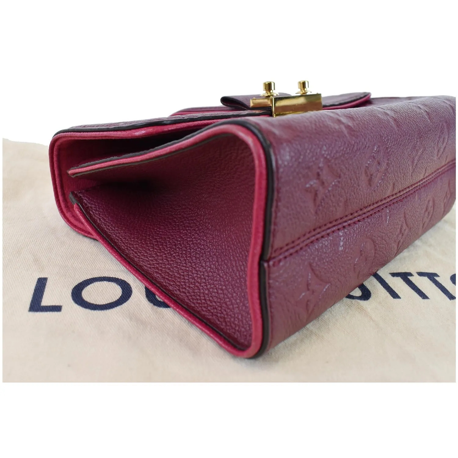 LOUIS VUITTON Saint Sulpice PM Empreinte Leather Crossbody Bag Maroon