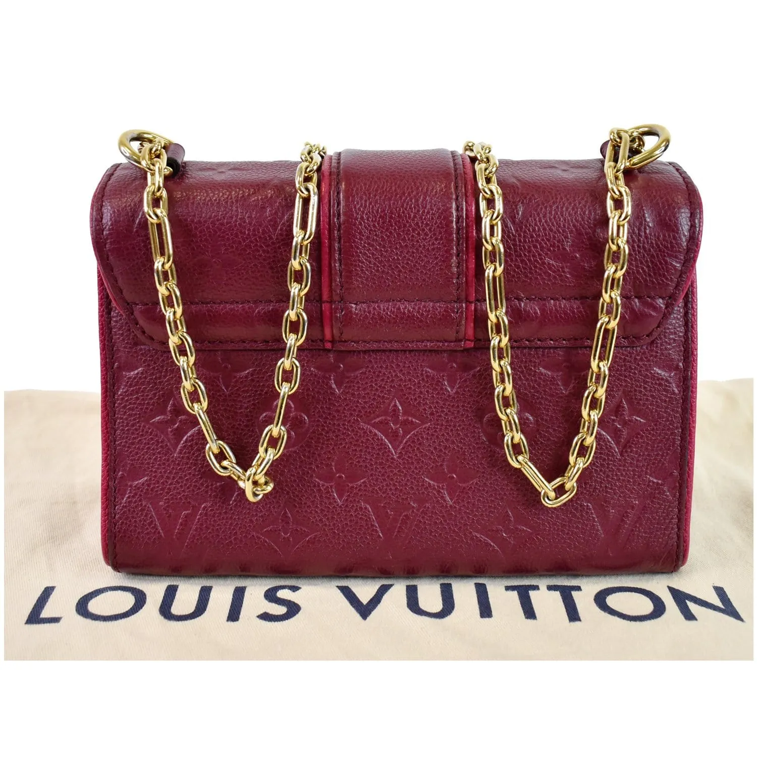 LOUIS VUITTON Saint Sulpice PM Empreinte Leather Crossbody Bag Maroon