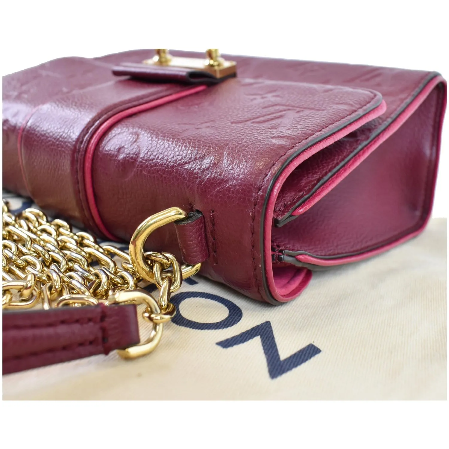 LOUIS VUITTON Saint Sulpice PM Empreinte Leather Crossbody Bag Maroon