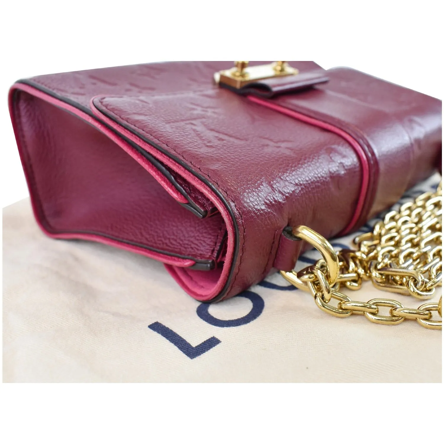 LOUIS VUITTON Saint Sulpice PM Empreinte Leather Crossbody Bag Maroon