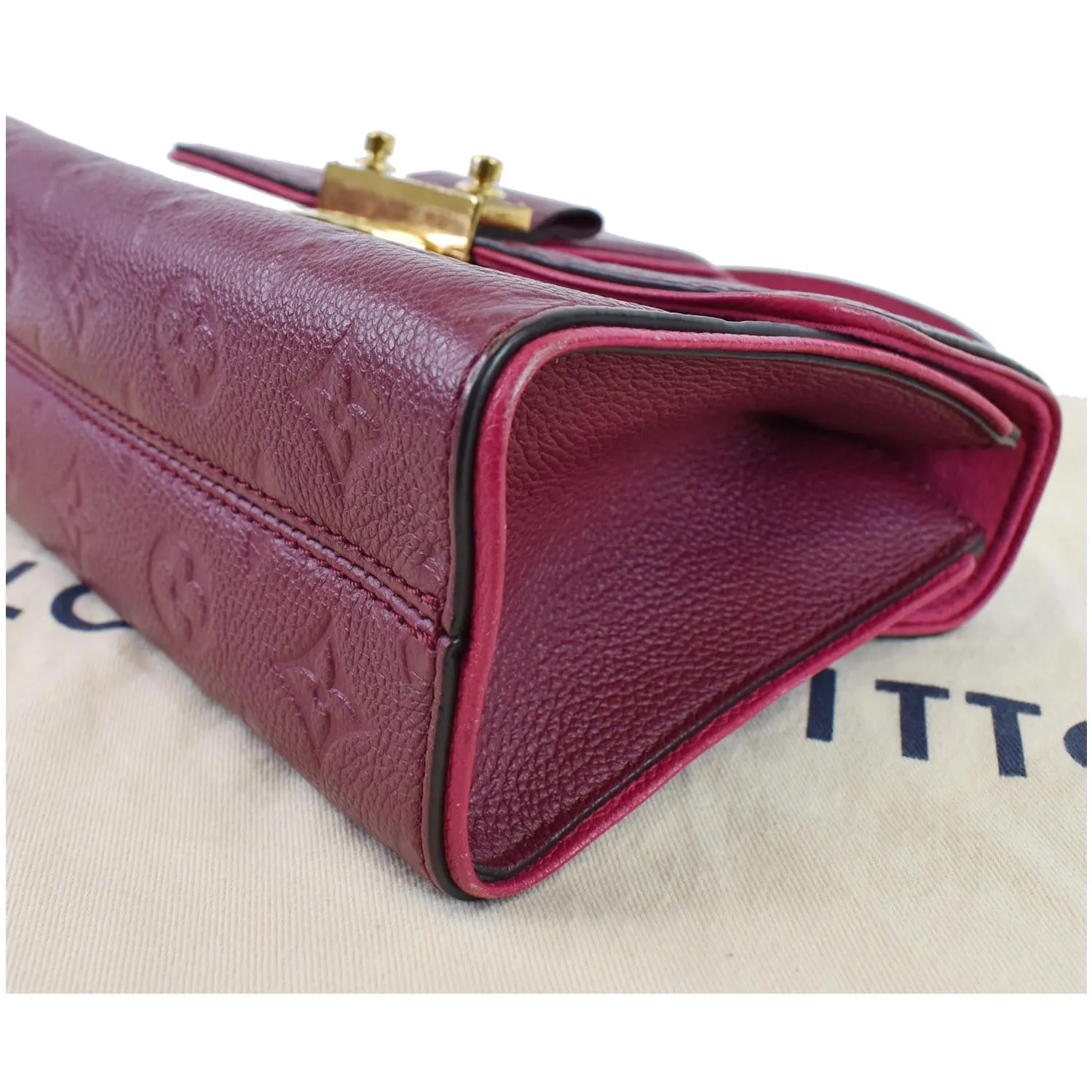 LOUIS VUITTON Saint Sulpice PM Empreinte Leather Crossbody Bag Maroon