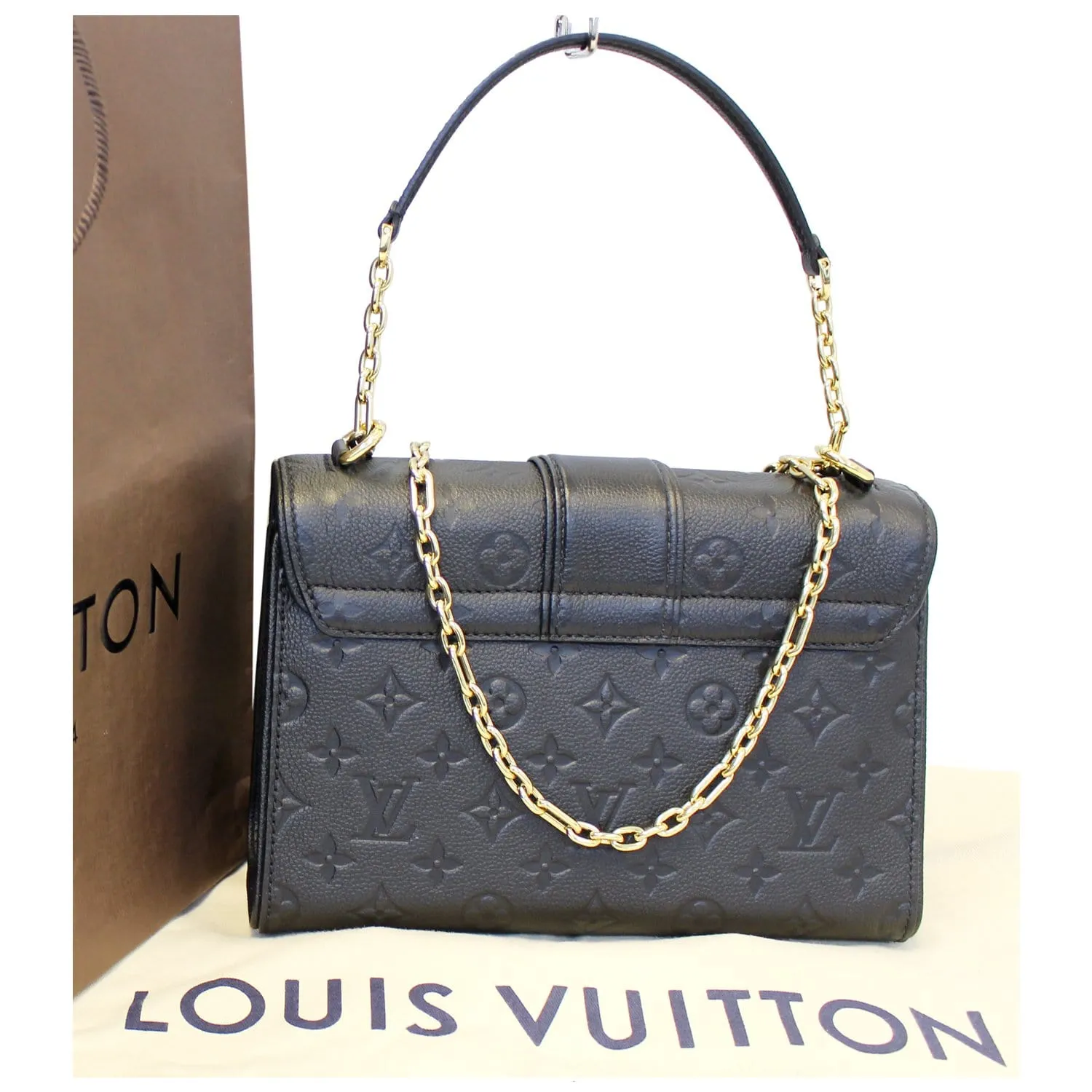 LOUIS VUITTON Saint Sulpice PM Empreinte Leather Crossbody Bag Noir