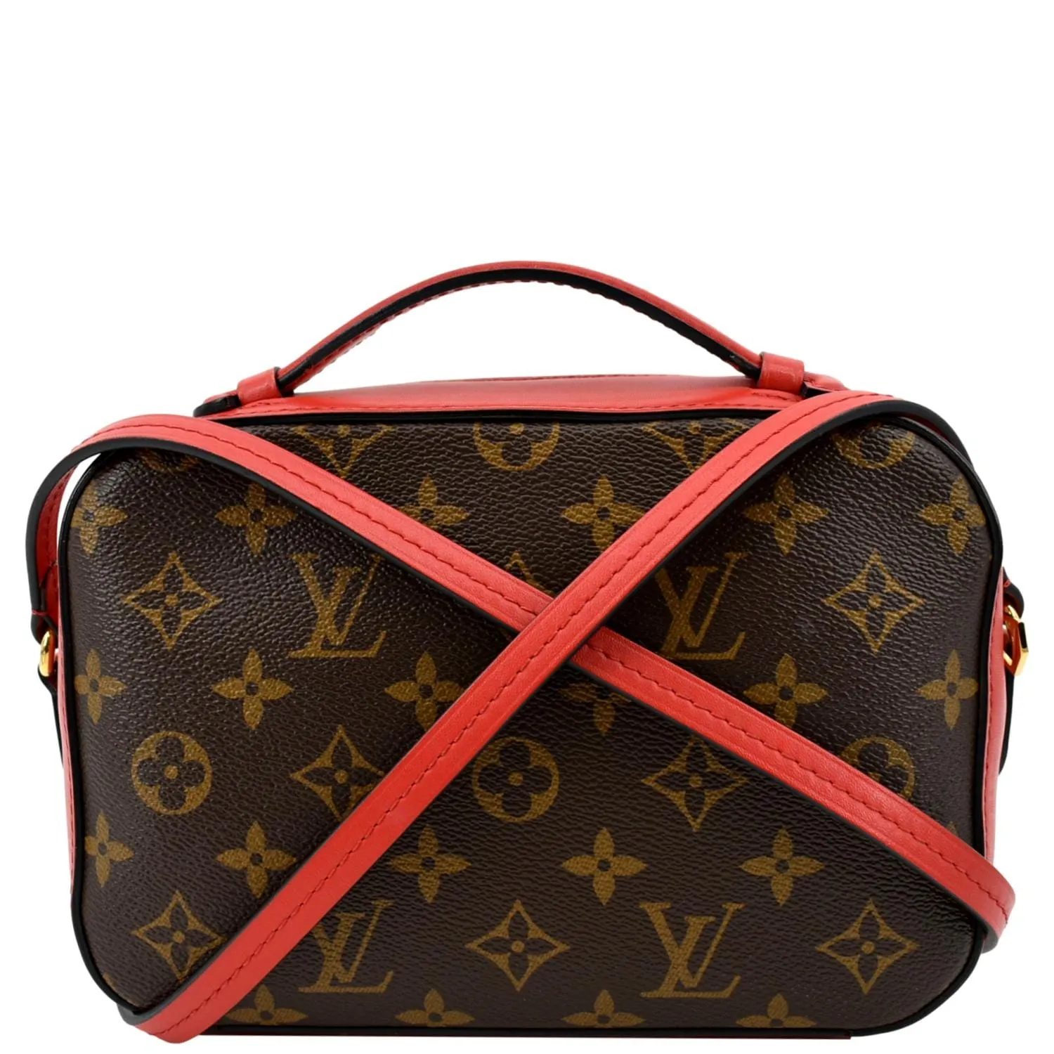LOUIS VUITTON Saintonge Monogram Canvas Crossbody Bag Freesia