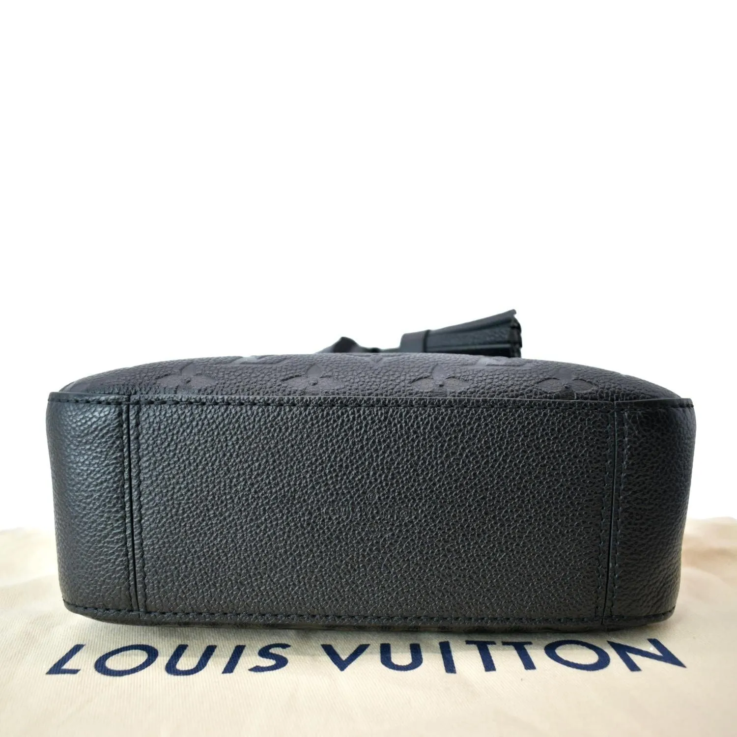 LOUIS VUITTON Saintonge Monogram Empreinte Leather Crossbody Bag Black