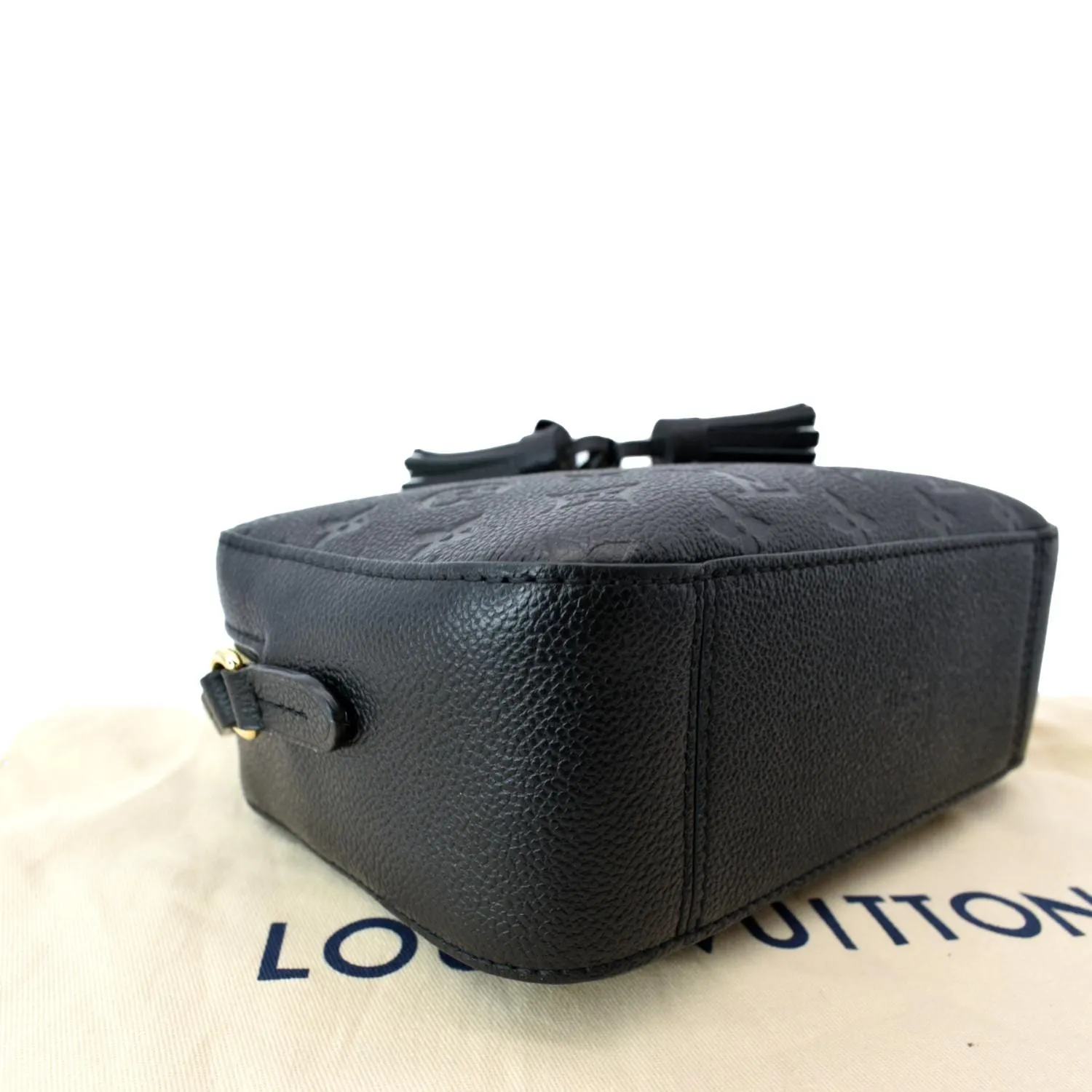LOUIS VUITTON Saintonge Monogram Empreinte Leather Crossbody Bag Black