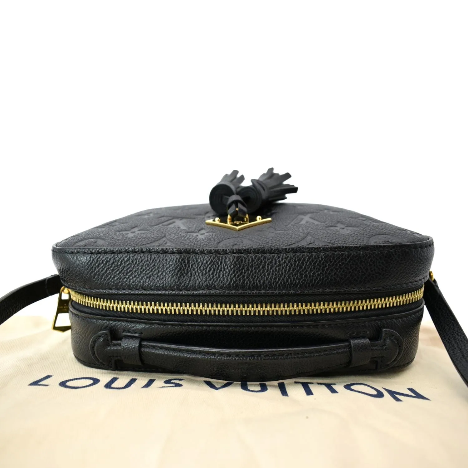 LOUIS VUITTON Saintonge Monogram Empreinte Leather Crossbody Bag Black