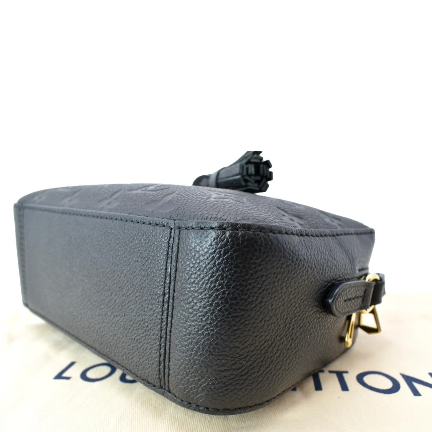 LOUIS VUITTON Saintonge Monogram Empreinte Leather Crossbody Bag Black
