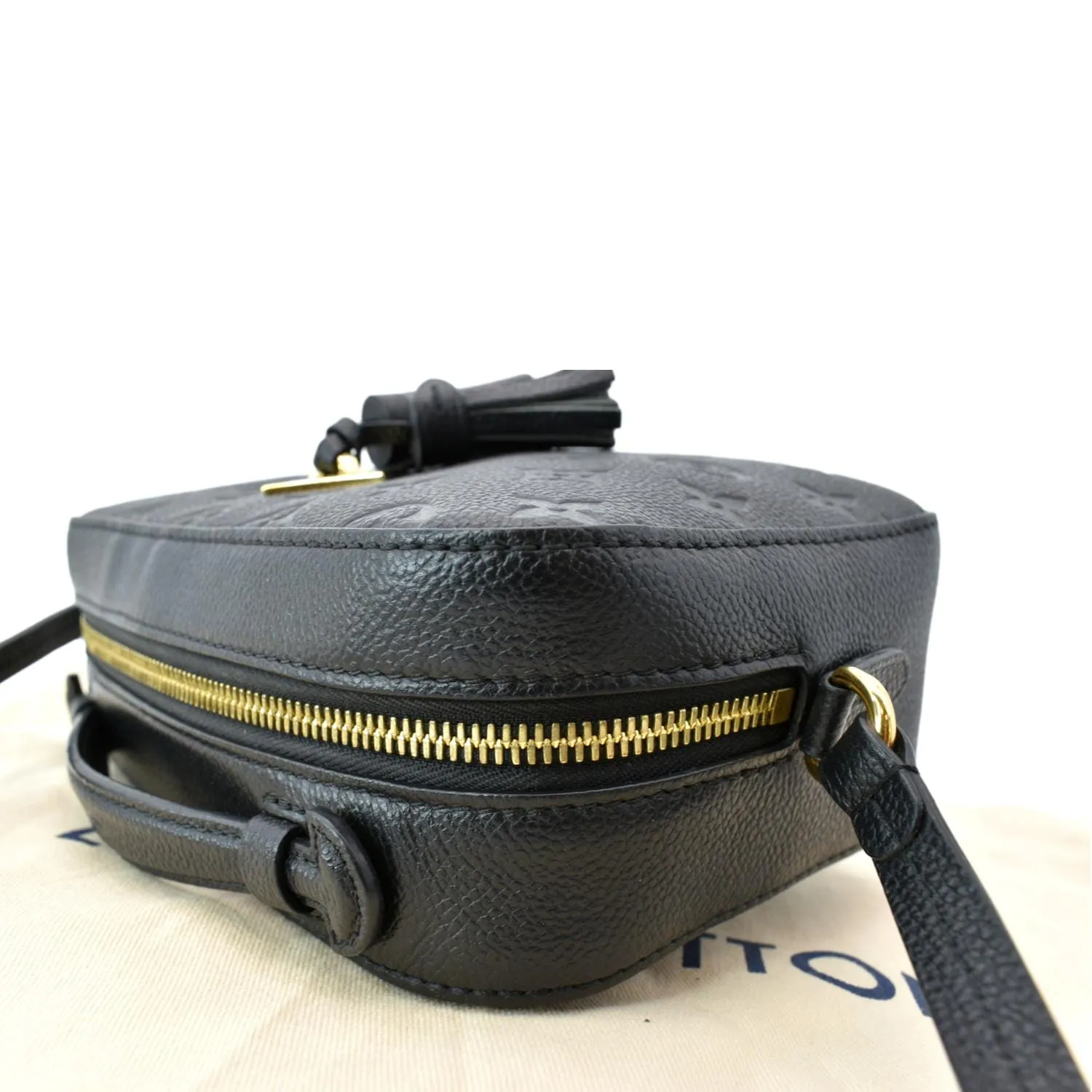 LOUIS VUITTON Saintonge Monogram Empreinte Leather Crossbody Bag Black