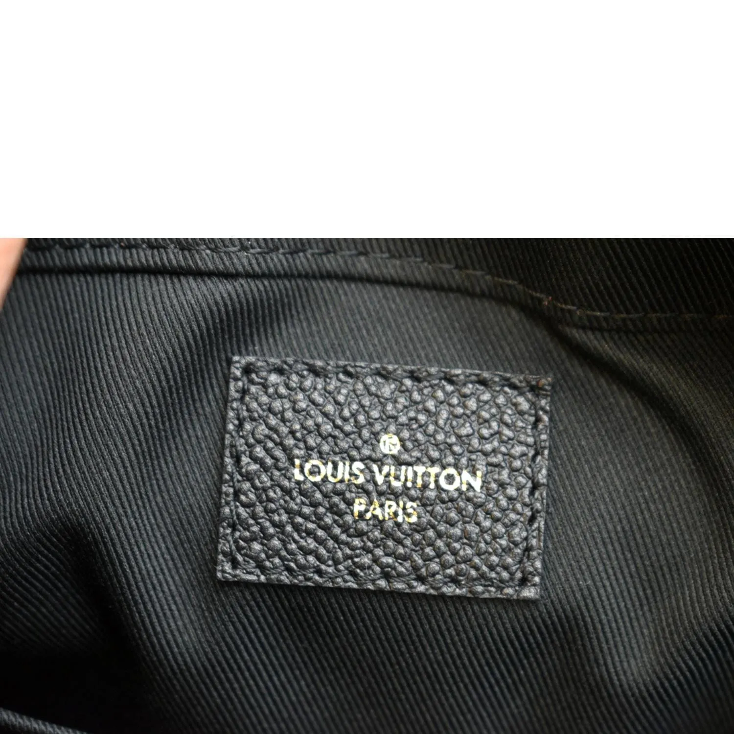 LOUIS VUITTON Saintonge Monogram Empreinte Leather Crossbody Bag Black