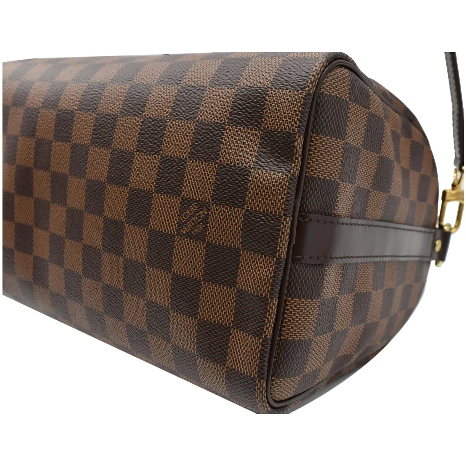 LOUIS VUITTON Speedy 25 Bandouliere Damier Ebene Crossbody Bag Brown
