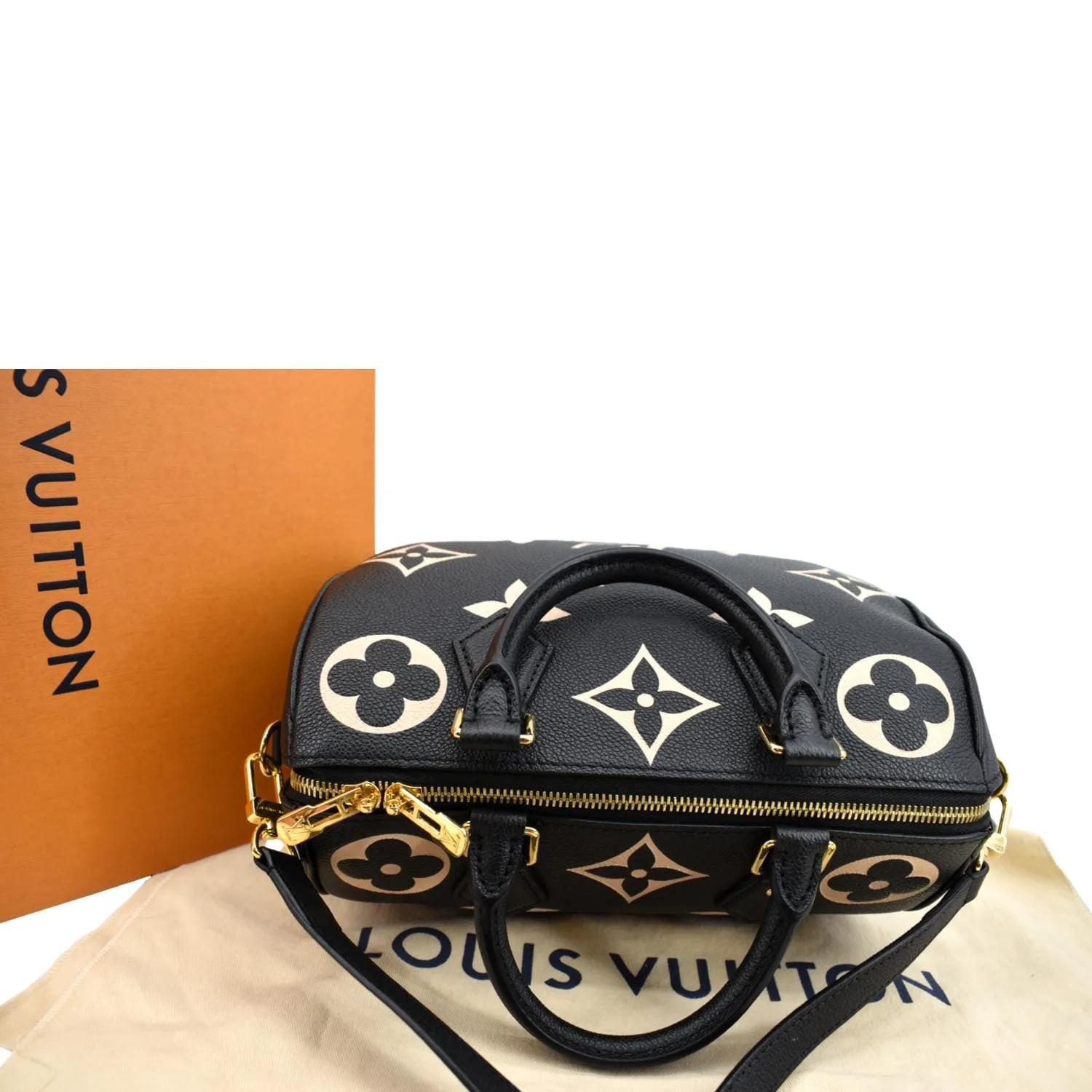 LOUIS VUITTON Speedy 25 Bandouliere Monogram Empreinte Crossbody Bag Bicolor