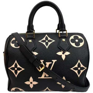 LOUIS VUITTON Speedy 25 Bandouliere Monogram Empreinte Crossbody Bag Bicolor