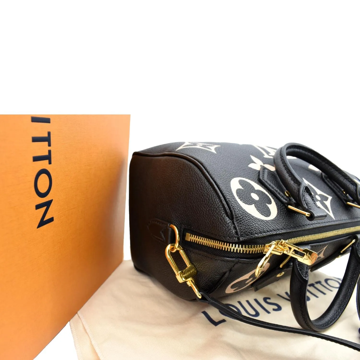 LOUIS VUITTON Speedy 25 Bandouliere Monogram Empreinte Crossbody Bag Bicolor