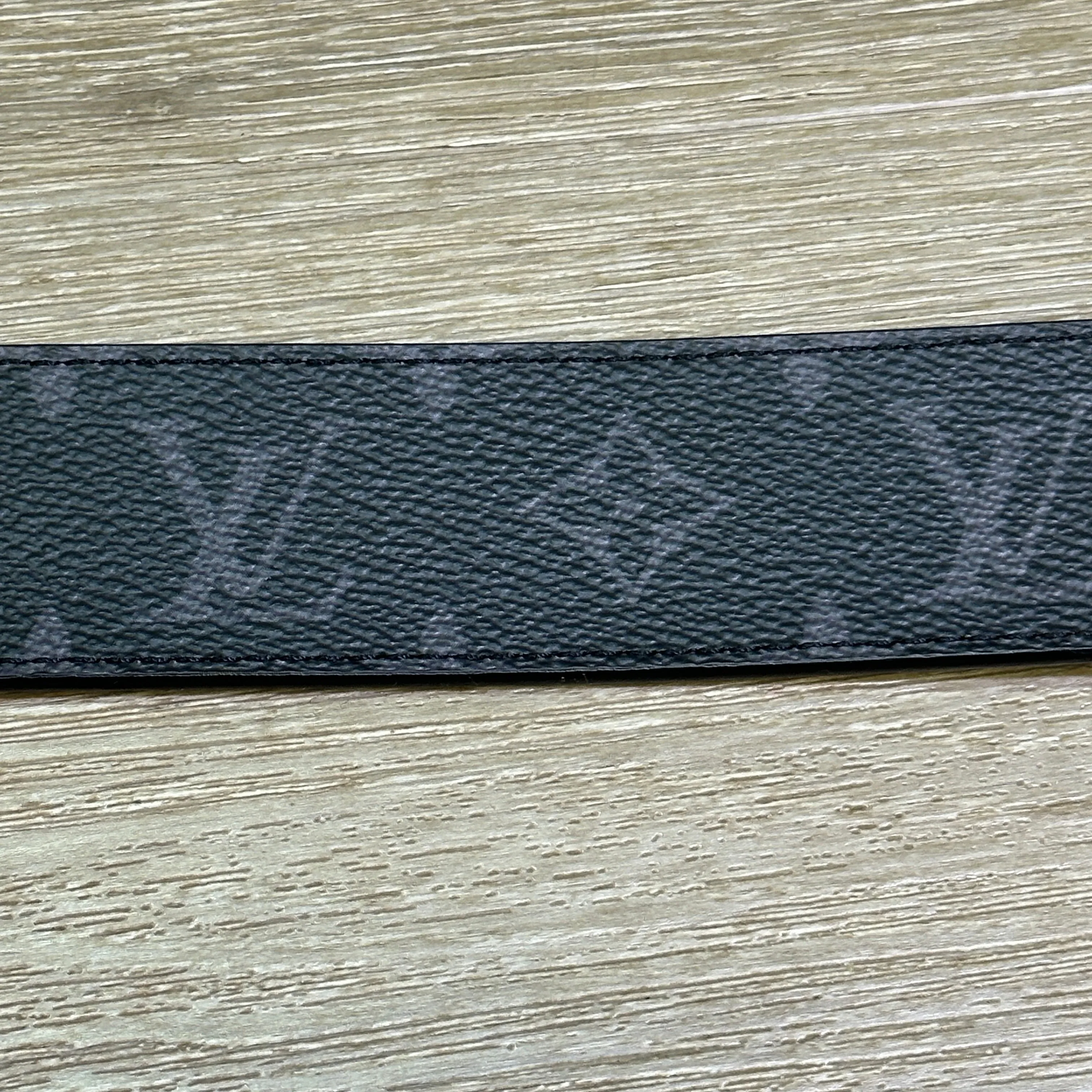 Louis Vuitton Spray Initials Monogram Eclipse Reversible Belt - Size 40