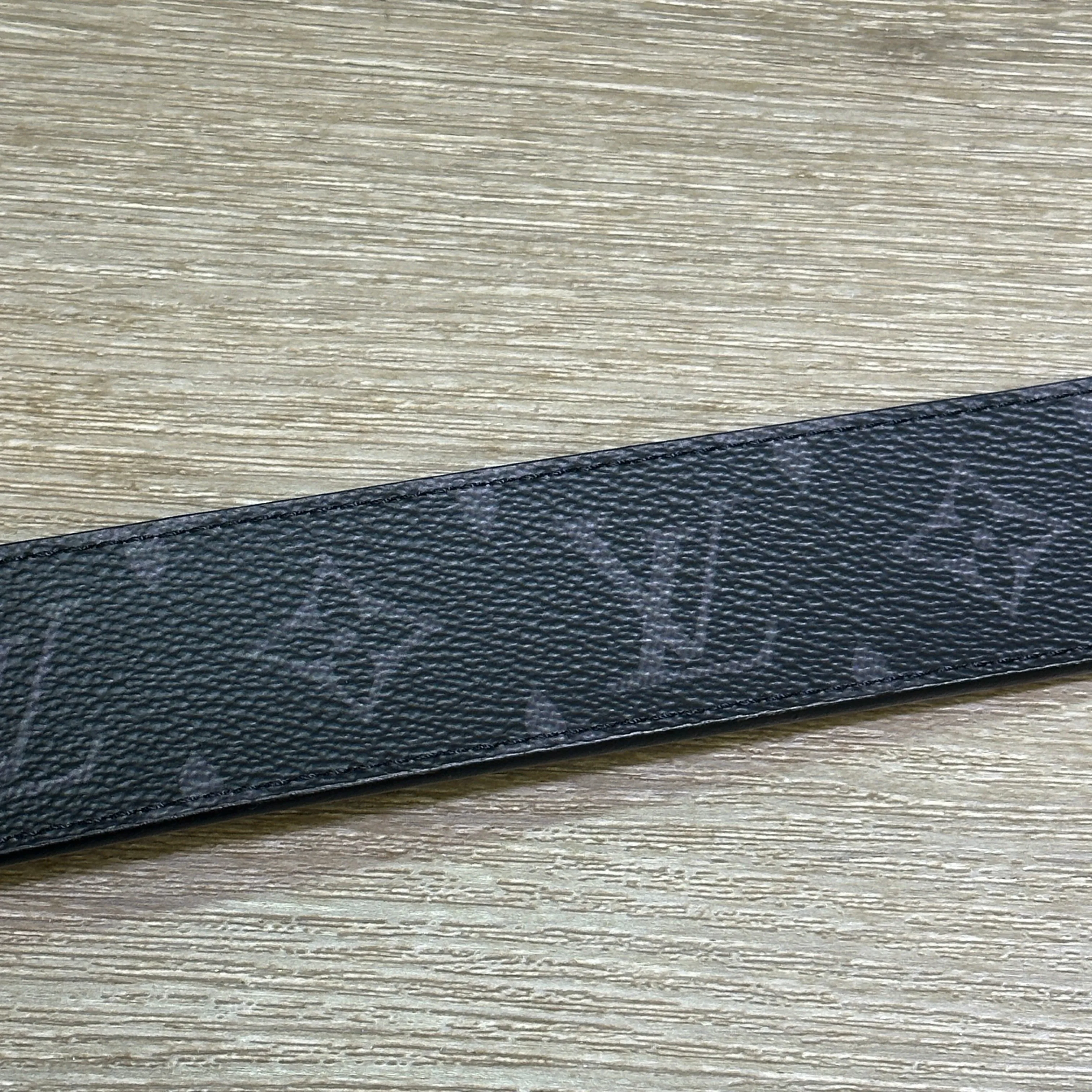 Louis Vuitton Spray Initials Monogram Eclipse Reversible Belt - Size 40