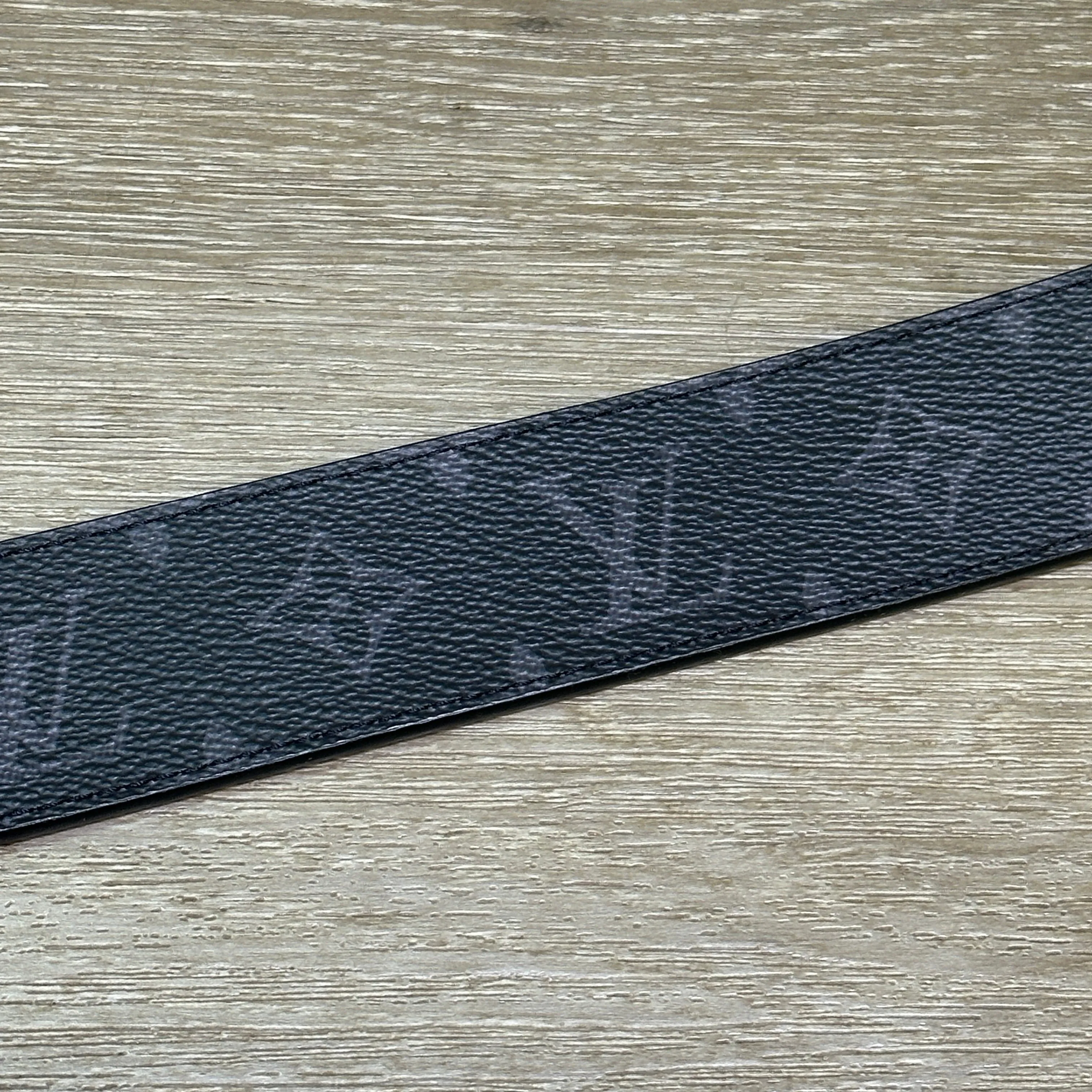 Louis Vuitton Spray Initials Monogram Eclipse Reversible Belt - Size 40