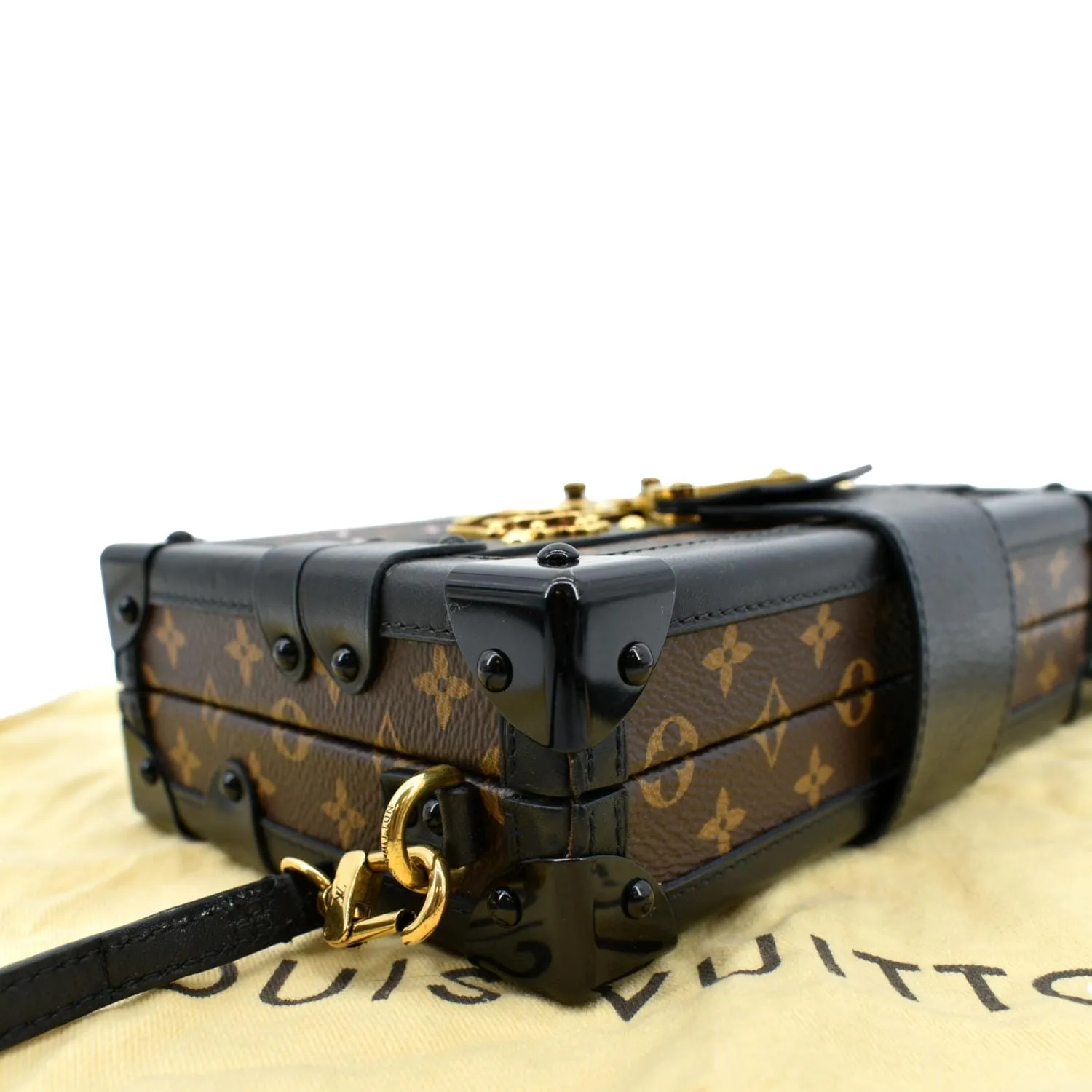 LOUIS VUITTON Trunk Clutch Reverse Monogram Crossbody Bag Brown