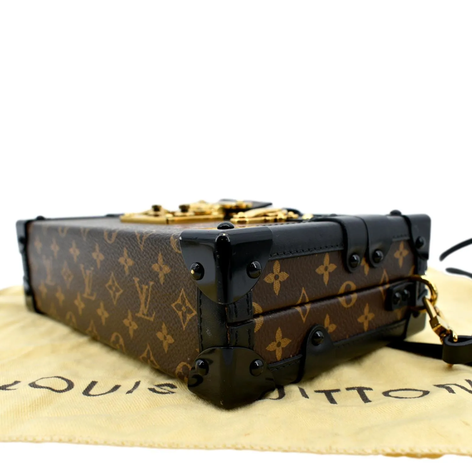 LOUIS VUITTON Trunk Clutch Reverse Monogram Crossbody Bag Brown