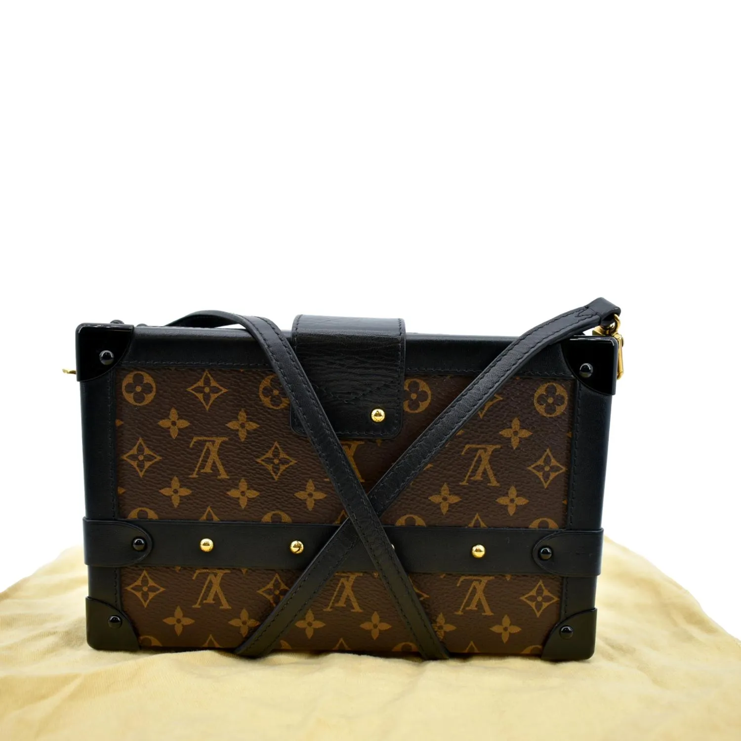 LOUIS VUITTON Trunk Clutch Reverse Monogram Crossbody Bag Brown