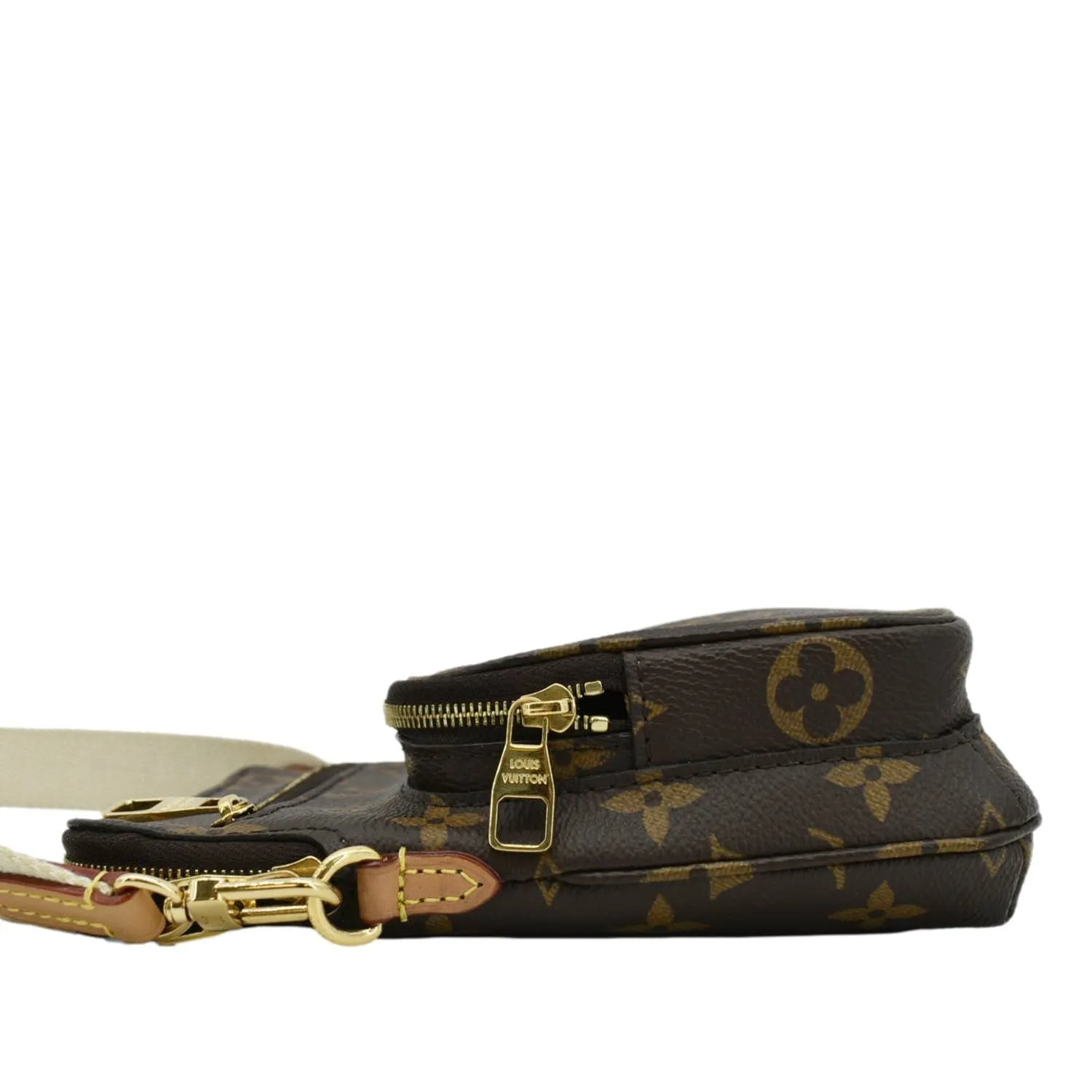 LOUIS VUITTON Utility Phone Sleeve Monogram Canvas Crossbody Bag Brown