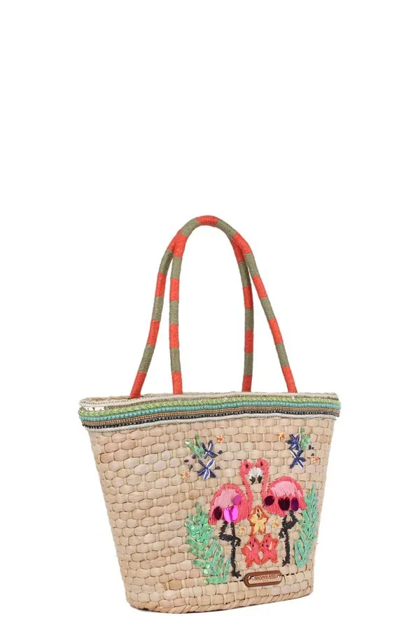 Loving Flamingos on the Beach Bag