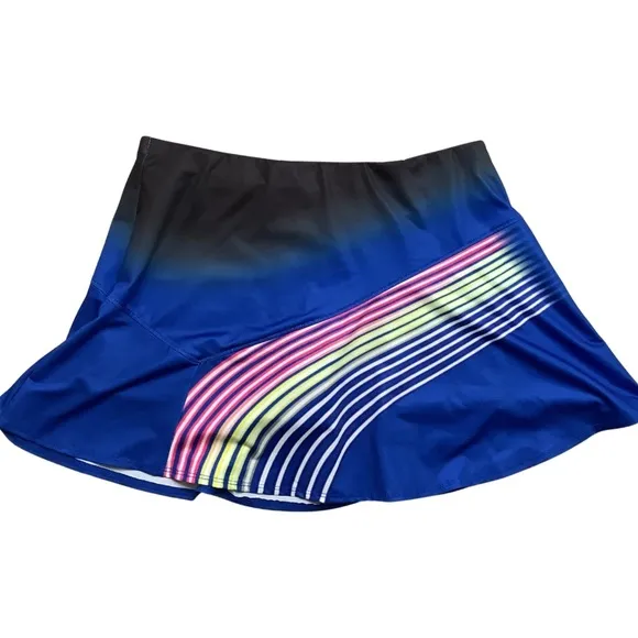 Lucky in Love Women's Neon Lights Skirt blue tennis skort run sz XL