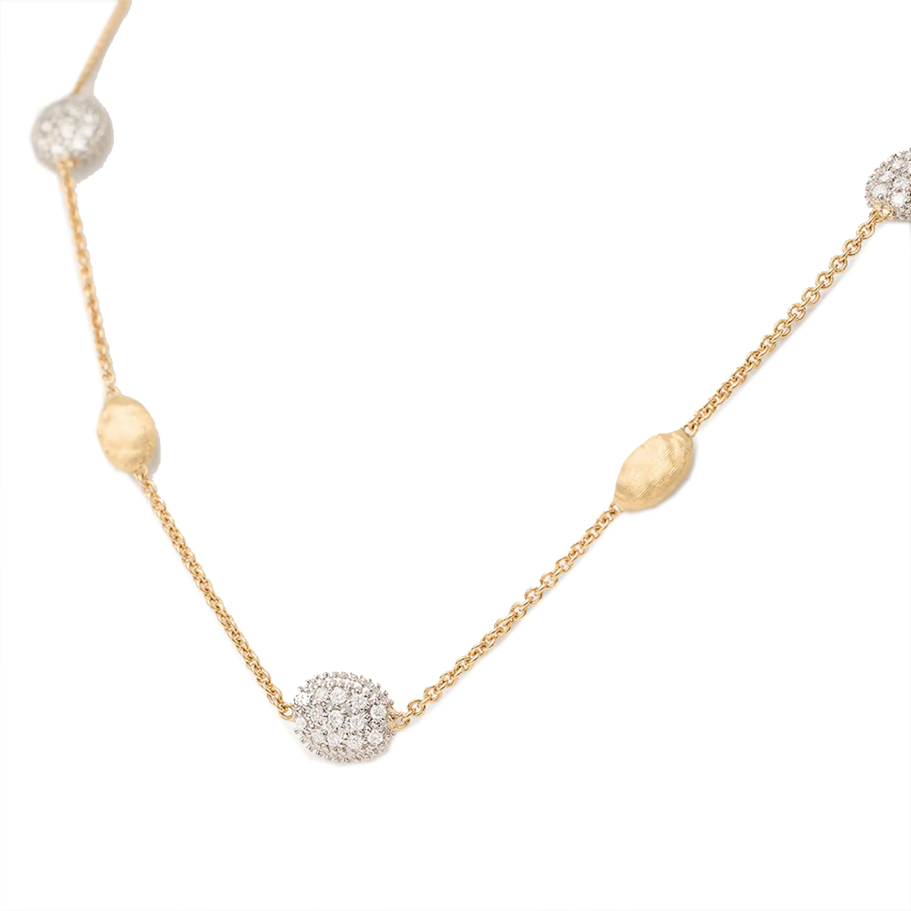 Marco Bicego 18K Yellow Gold & Diamond Bean Necklace