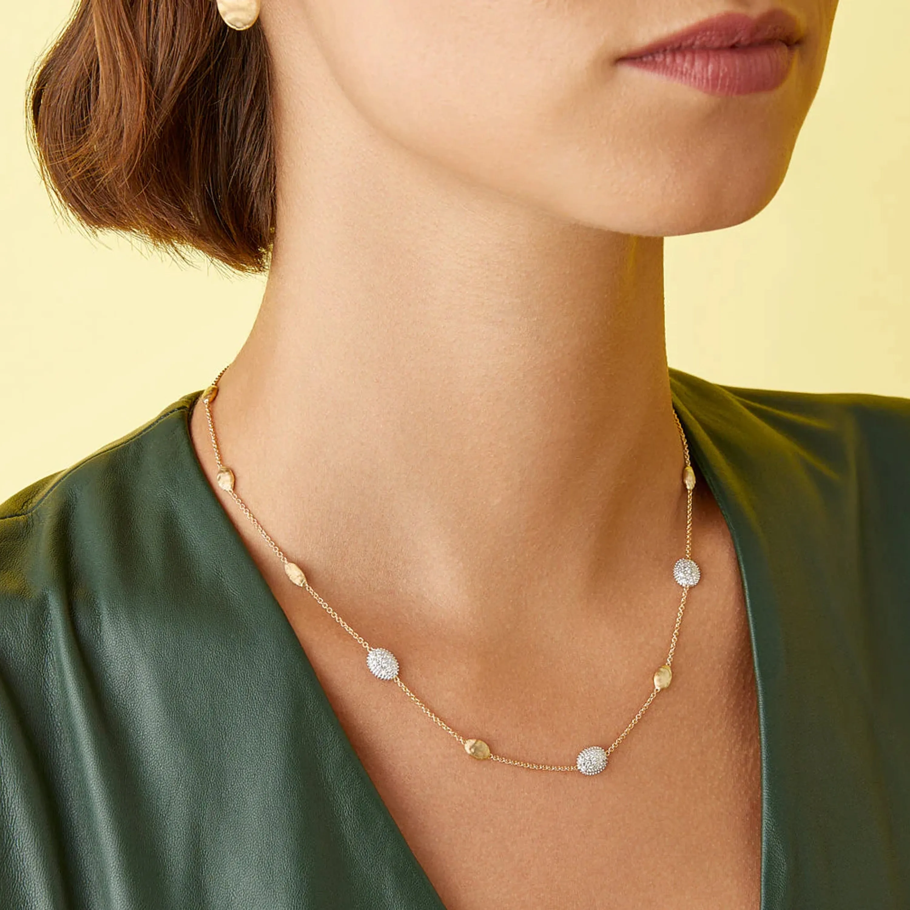Marco Bicego 18K Yellow Gold & Diamond Bean Necklace