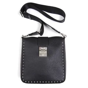 MCM Black Grained Leather Crossbody Bag