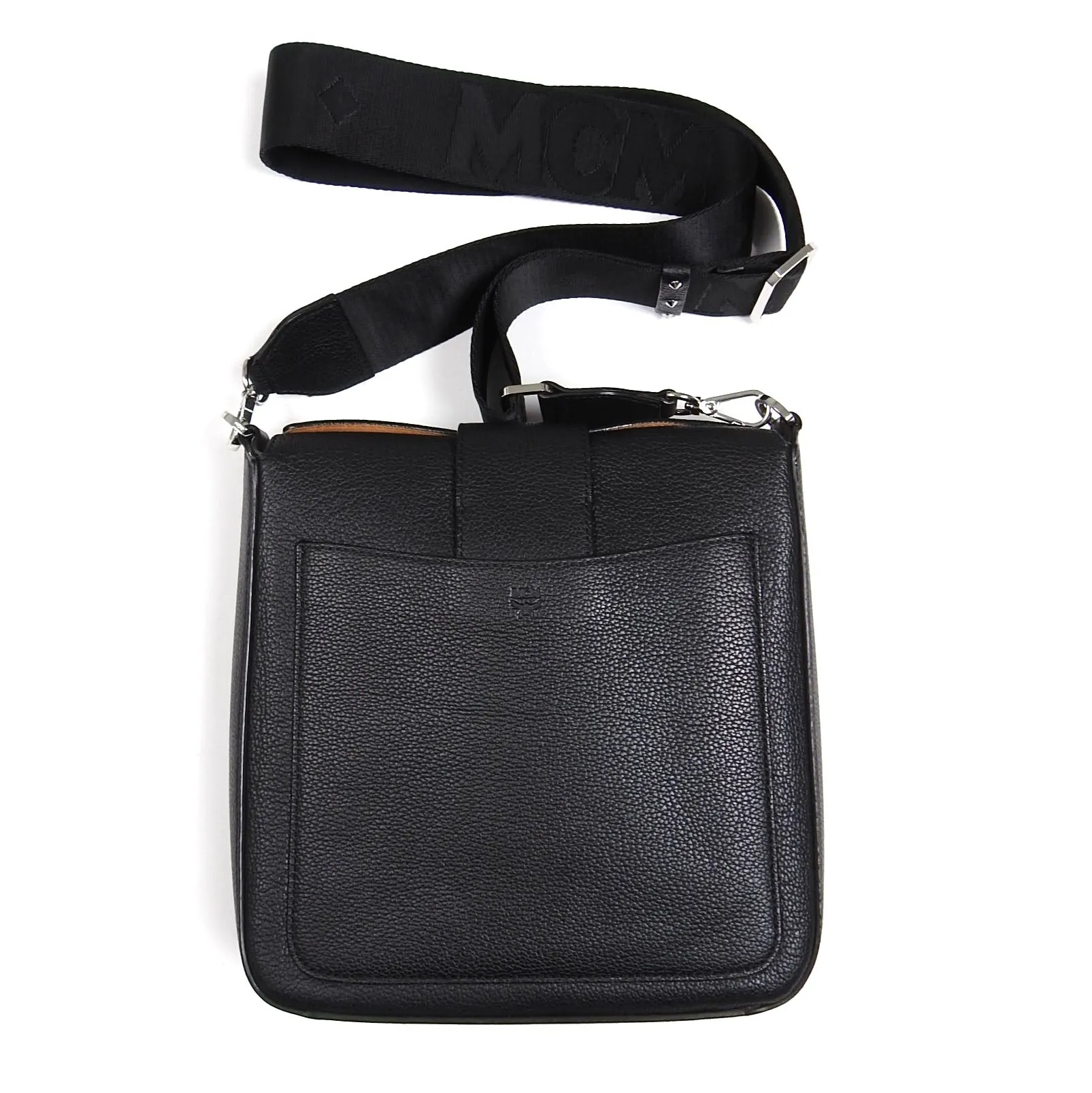 MCM Black Grained Leather Crossbody Bag