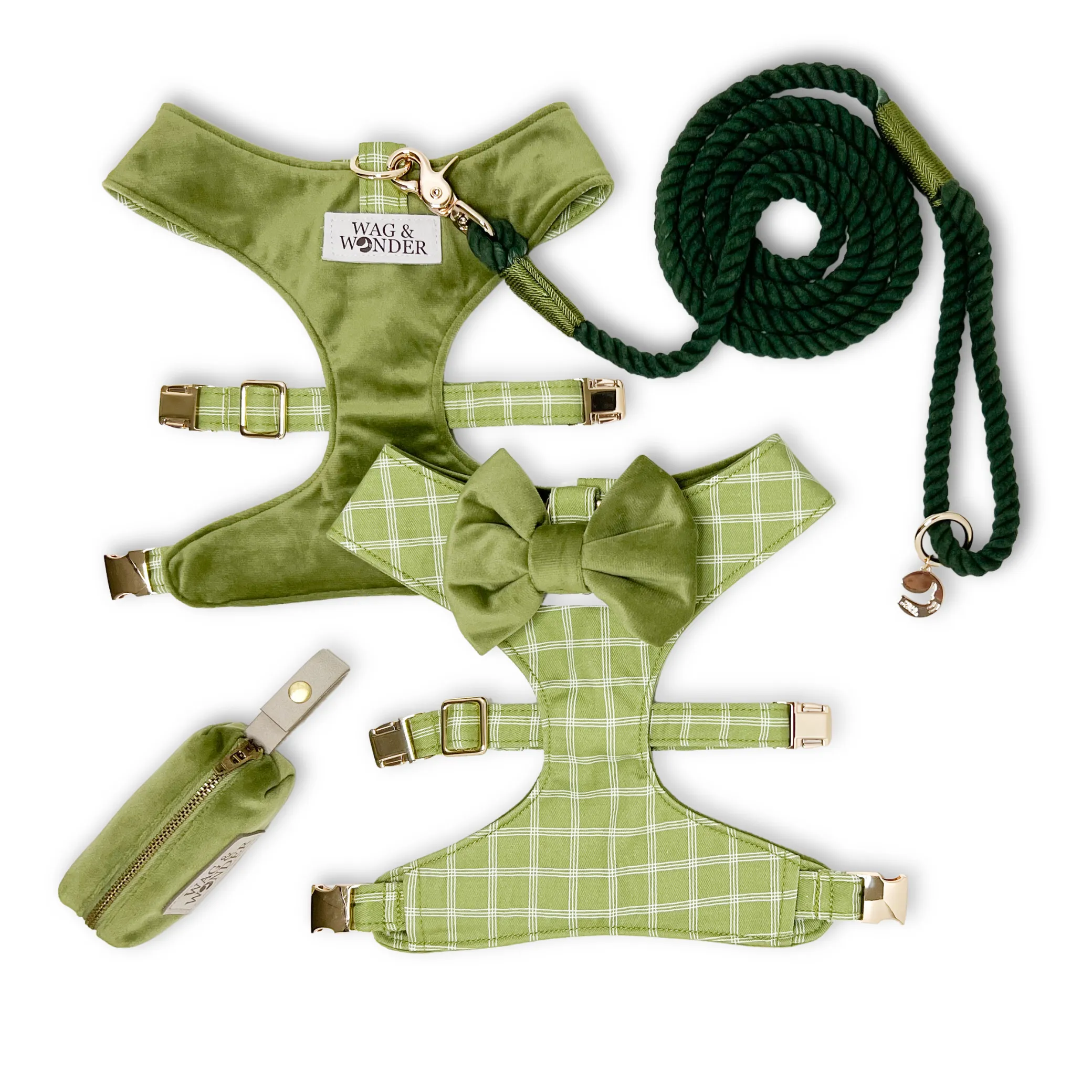 Meadow Reversible Dog Harness   Bow Tie Walk Set
