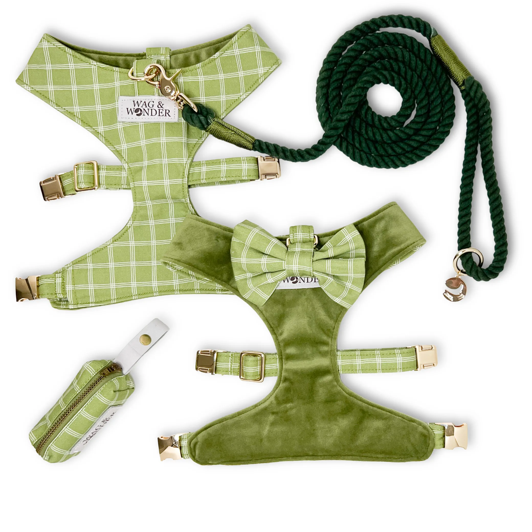 Meadow Reversible Dog Harness   Bow Tie Walk Set
