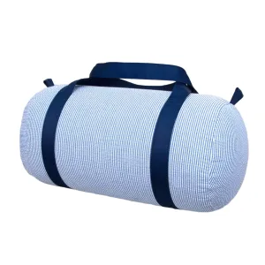 Medium Duffel Bag Navy Seersucker by Mint Sweet Little Things