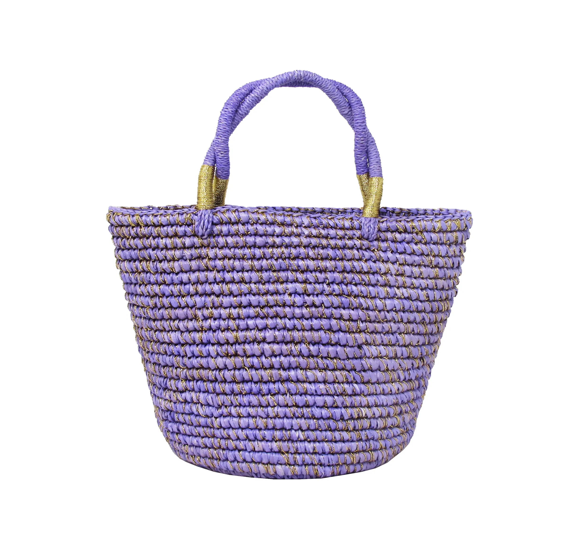 Medium tote woven straw solid dorado