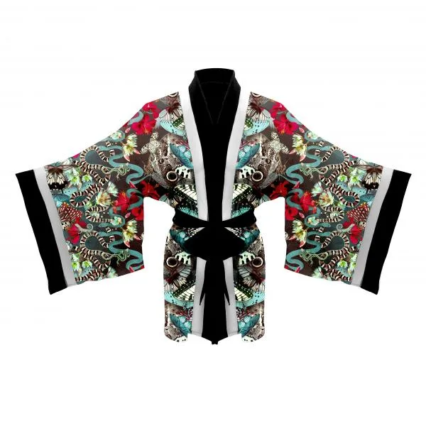 Menagerie Kimono - Black/Multi -