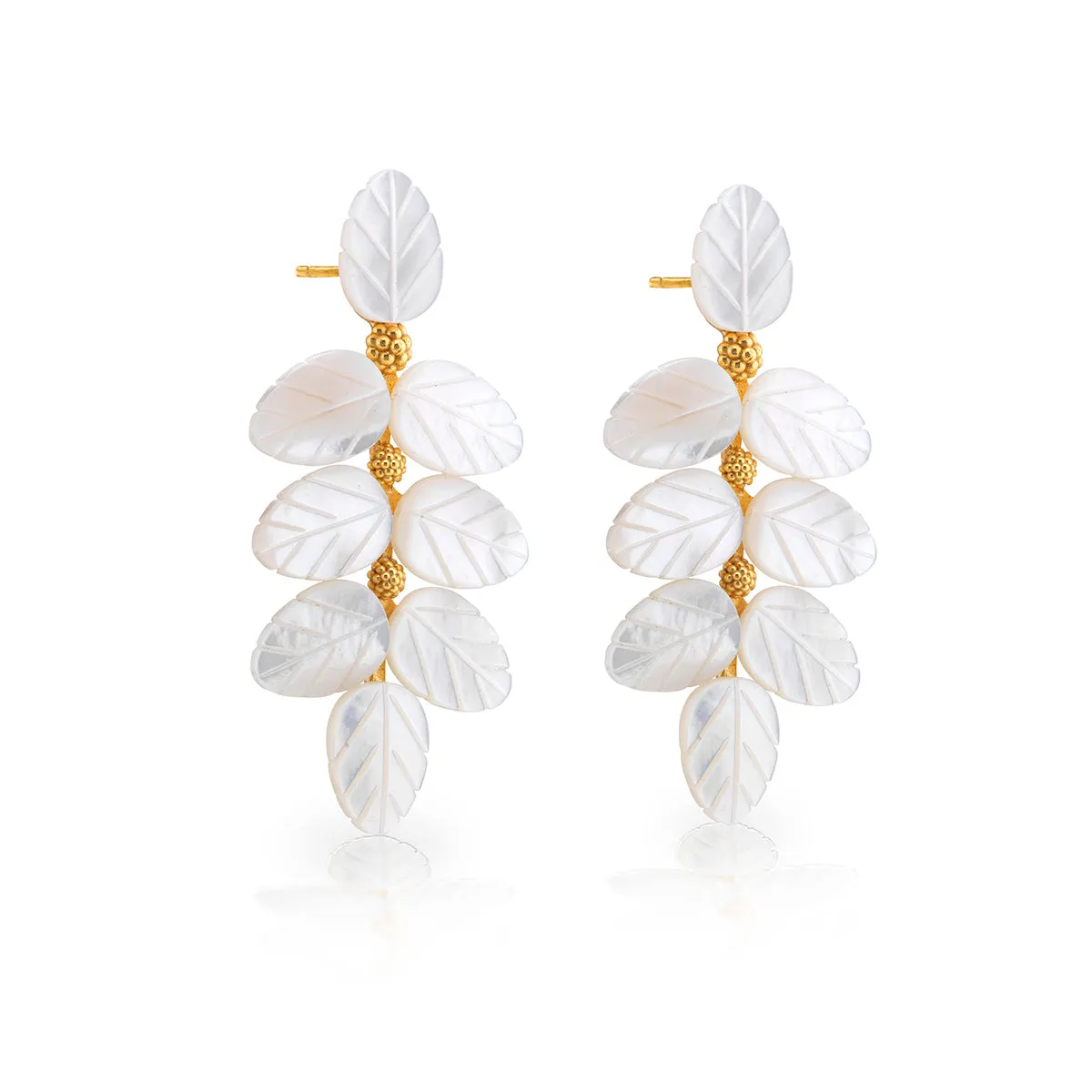 Mermaid Garden Vine Drop Earrings - MOP