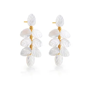 Mermaid Garden Vine Drop Earrings - MOP