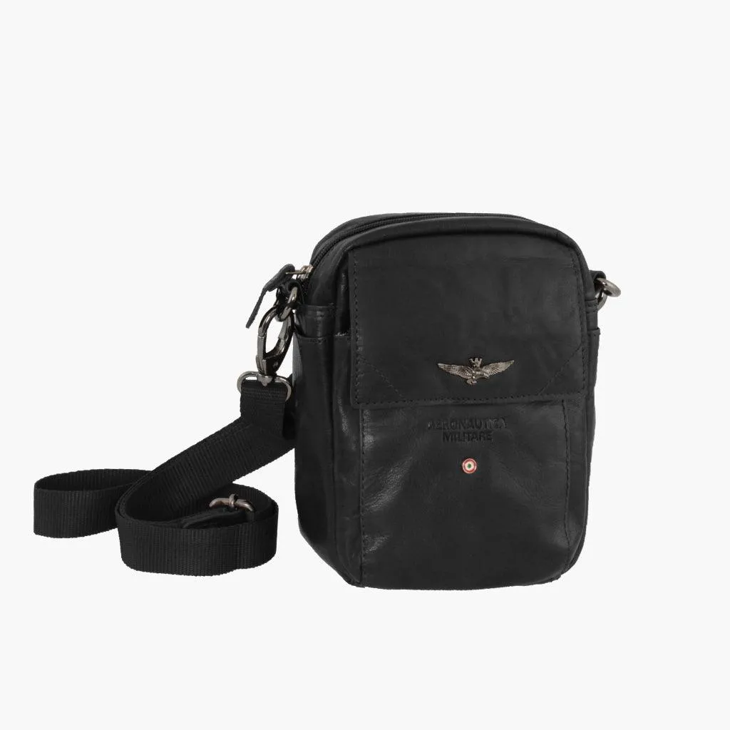 Military aeronautics Bag with real vintage am307-ne vintage leather