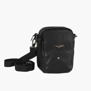 Military aeronautics Bag with real vintage am307-ne vintage leather