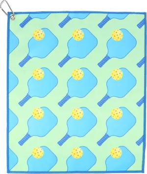 Millie Rose Pickleball Towels in Fashionable Prints - Cute 15x17 inch Microfiber & Cotton Athletic Towels with Carabiner Clip - Pickleball Accessories, Pickleball Gifts (Pickleball Party)