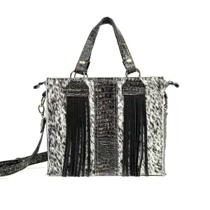 Minnie Pearl - Black & White w/ Smoke Show Croc