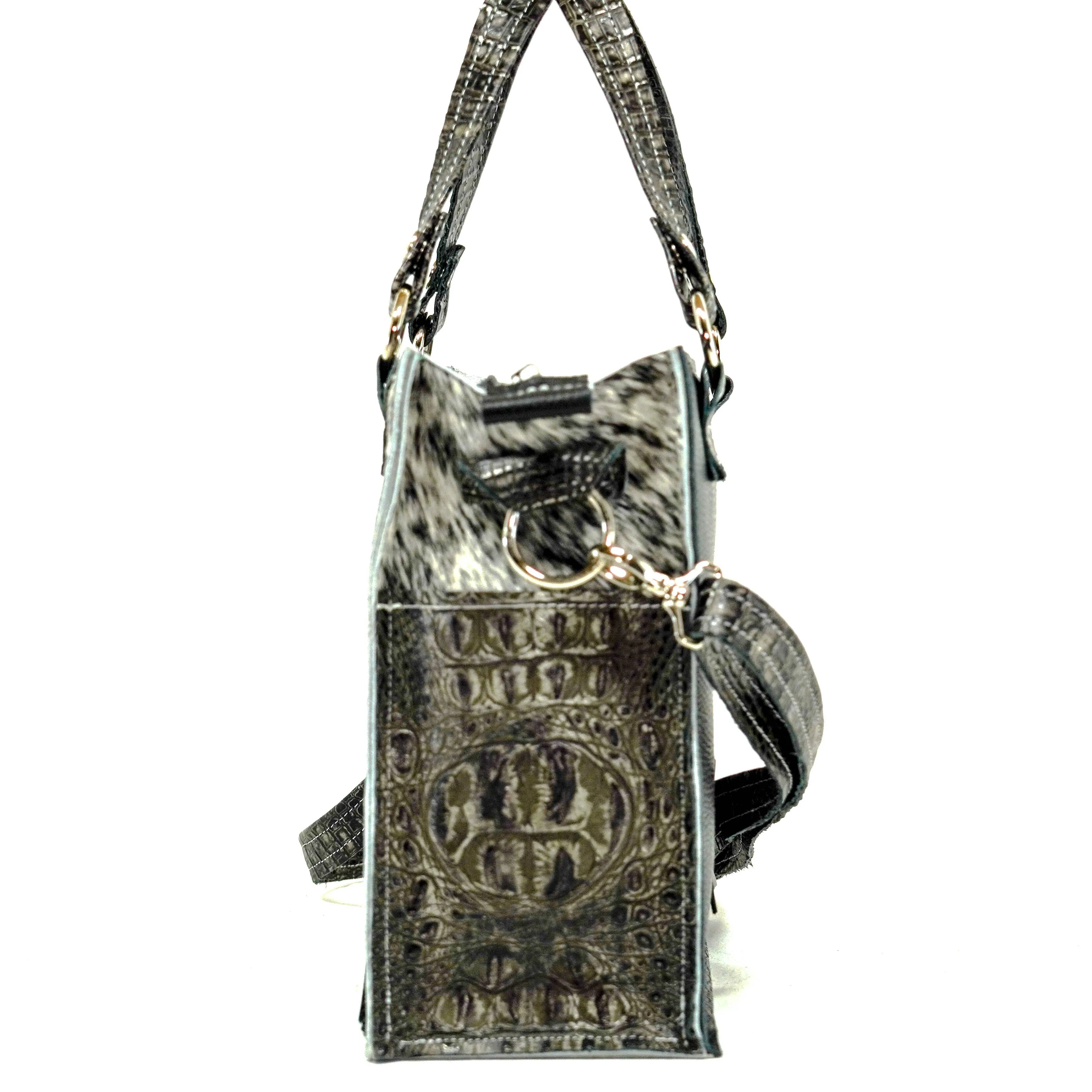 Minnie Pearl - Black & White w/ Smoke Show Croc
