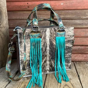 Minnie Pearl - Brindle w/ Patina Skulls
