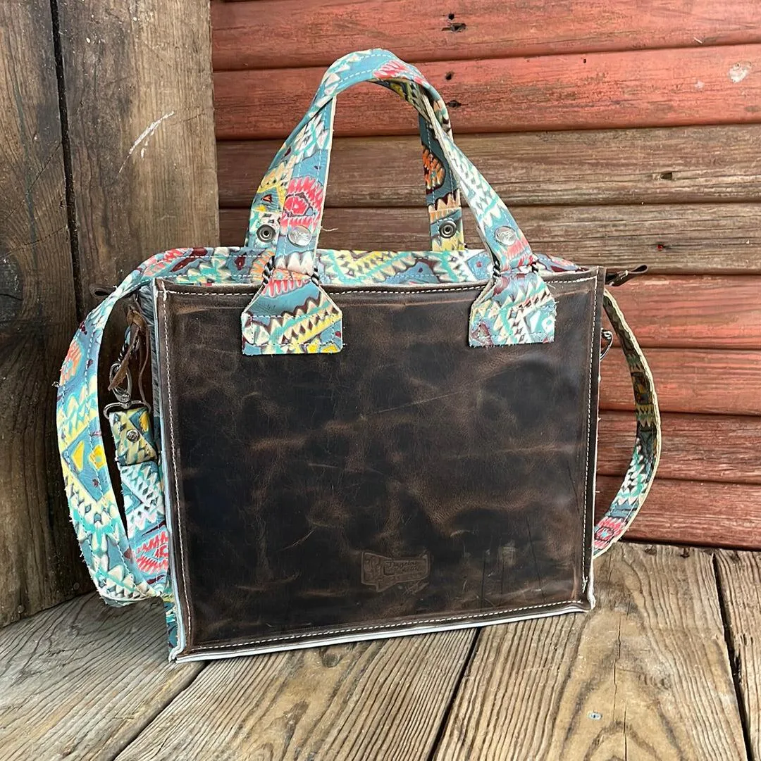 Minnie Pearl - Brindle w/ Rainbow Aztec w/ Armadillo Patch