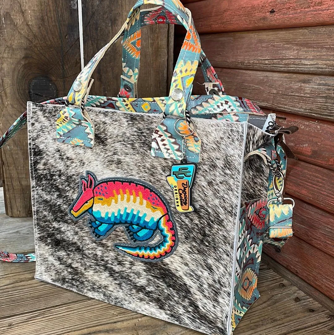 Minnie Pearl - Brindle w/ Rainbow Aztec w/ Armadillo Patch